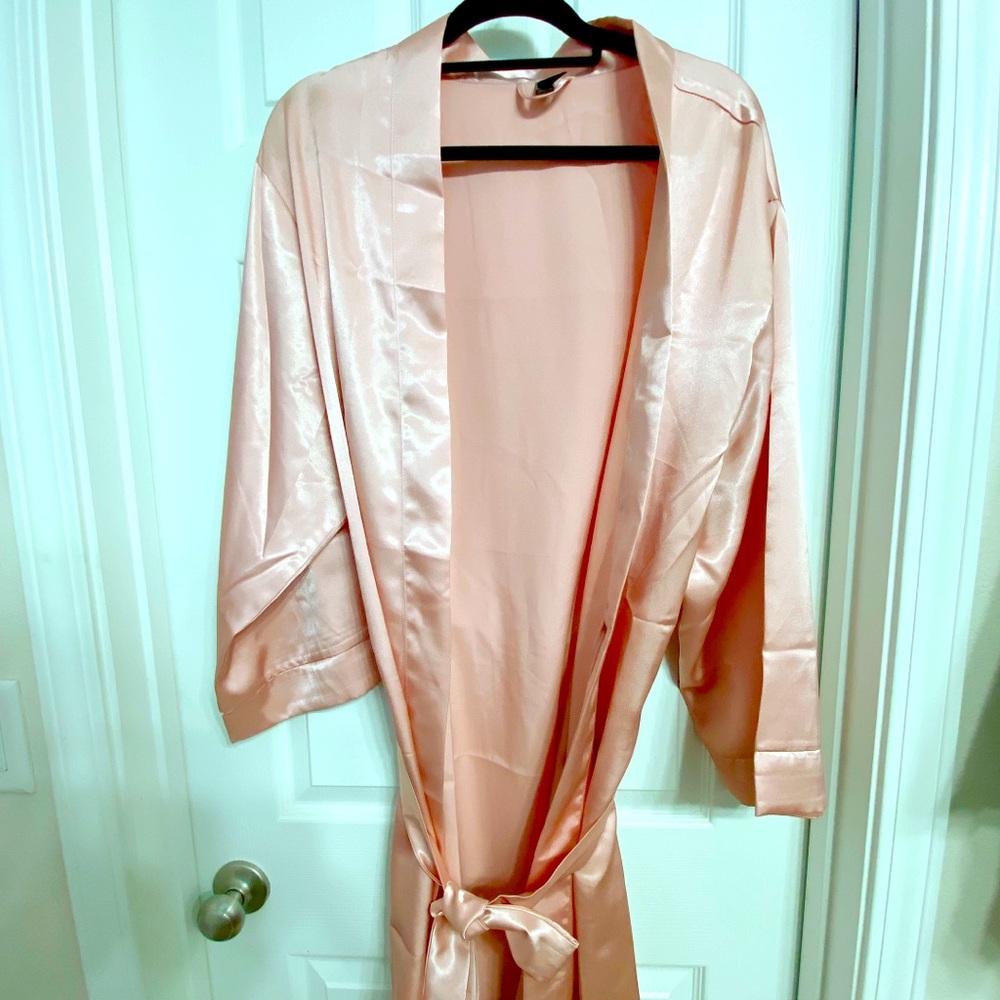 Rose Gold Silk Pajama Robe